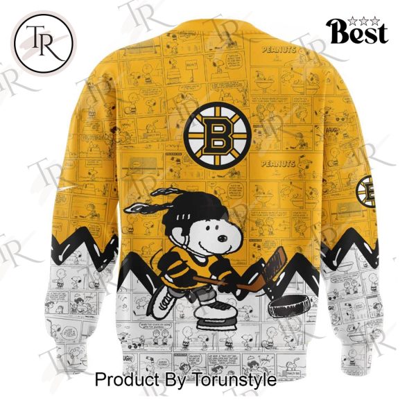 Boston Bruins Peanuts Night 2025 75th Anniversary Hoodie