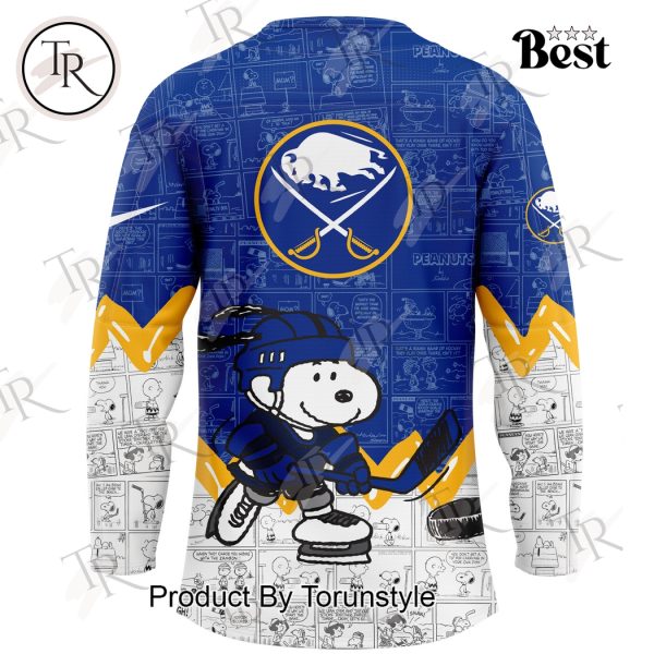 Buffalo Sabres Peanuts Night 75th Anniversary Hockey Jersey – Blue