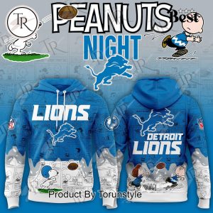 Detroit Lions Peanuts Night 75th Anniversary Hoodie