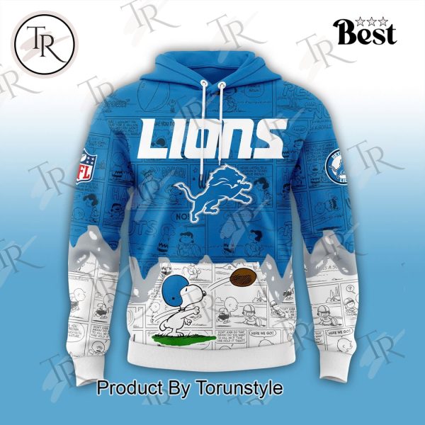 Detroit Lions Peanuts Night 75th Anniversary Hoodie