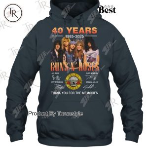 40 Years 1985-2025 Guns N’ Roses Thank You For The Memories T-Shirt