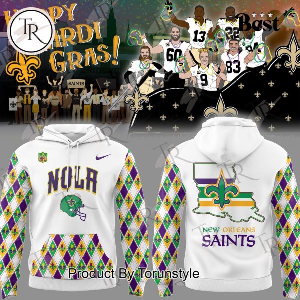 New Orleans Saints Happy Mardi Gras 2025 Limited Edition Hoodie