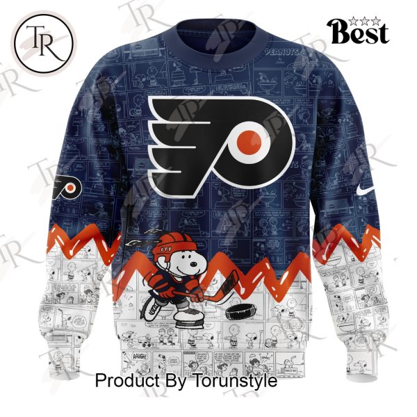 Philadelphia Flyers Peanuts Night 2025 75th Anniversary Hoodie – Blue