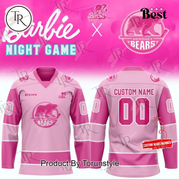 Hershey Bears Barbie Night Game Custom Name Hockey Jersey