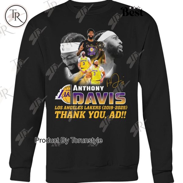 Anthony Davis X Los Angeles Lakers 2019-2025 Thank You, AD!! T-Shirt