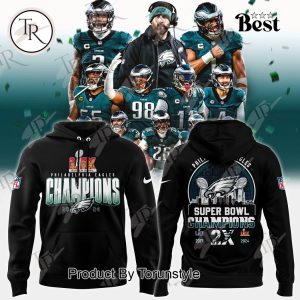 Philadelphia Eagles Super Bowl Champions 2X 2024 Limited Edition Hoodie – Black