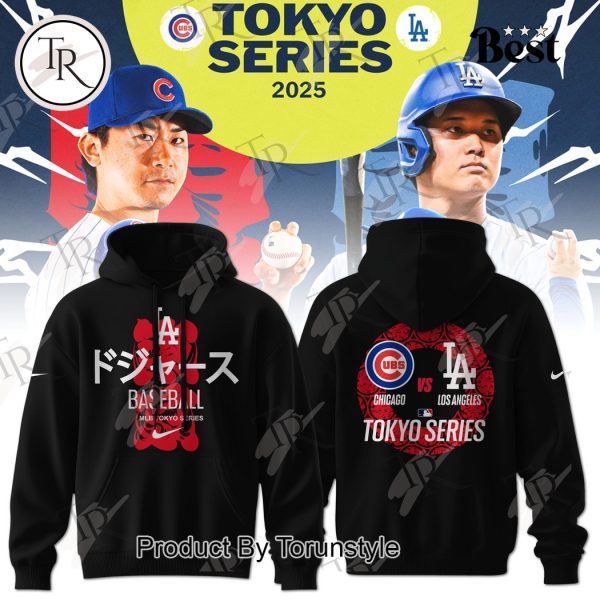 Los Angeles Dodgers x Chicago Cubs Tokyo Series Tour 2025 Limited Edition Hoodie – Black