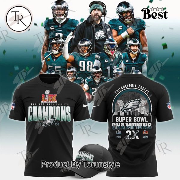 Philadelphia Eagles Super Bowl Champions 2X 2024 Limited Edition Hoodie – Black