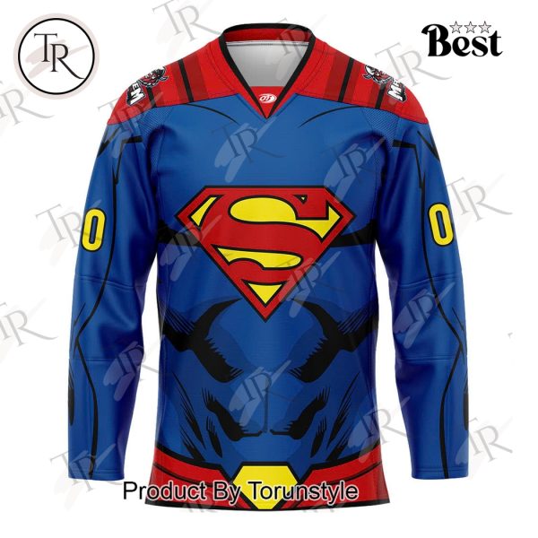 Macon Mayhem Win A Superman 2025 Special Edition Custom Name Hockey Jersey