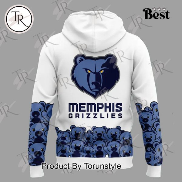 Memphis Grizzlies Teddy Bear Special Edition 2025 Hoodie – White