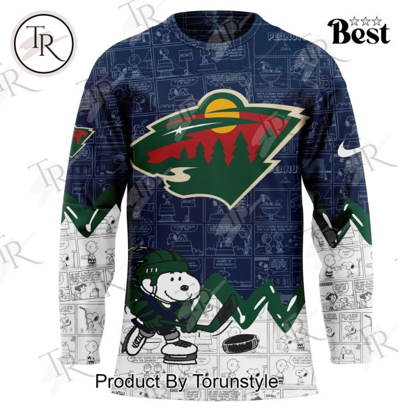 Minnesota Wild Peanuts Night 2025 75th Anniversary Hockey Jersey – Blue