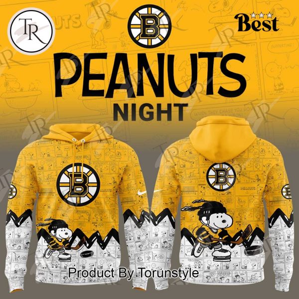 Boston Bruins Peanuts Night 2025 75th Anniversary Hoodie