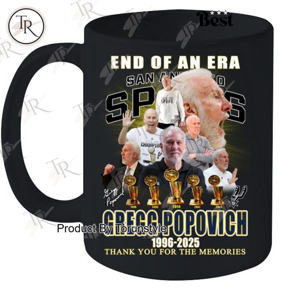 End Of An Era San Antonio Spurs x Gregg Popovich 1996-2025 Thank You For The Memories T-Shirt