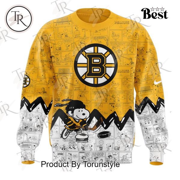 Boston Bruins Peanuts Night 2025 75th Anniversary Hoodie