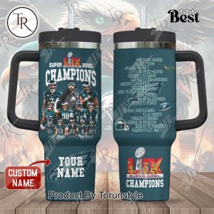 Limited Edition LIX Super Bowl Champions Philadelphia Eagles Custom Name 40oz Tumbler