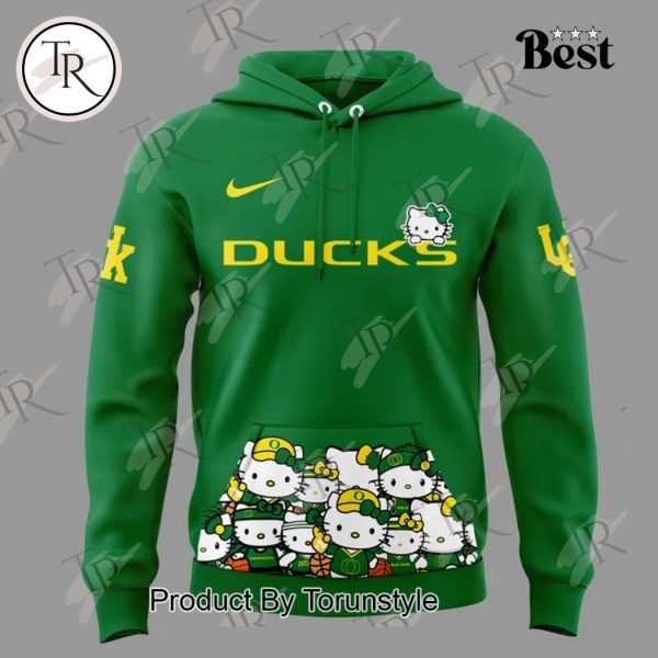 Oregon Ducks Women’s Basketball Hello Kitty Night New Edition 2025 Hoodie – Green