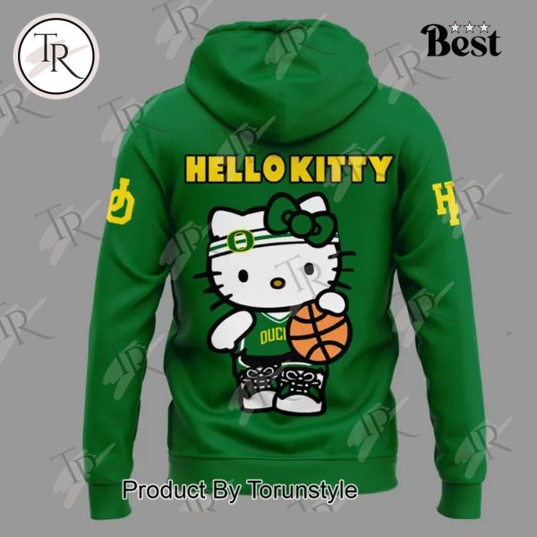 Oregon Ducks Women’s Basketball Hello Kitty Night New Edition 2025 Hoodie – Green