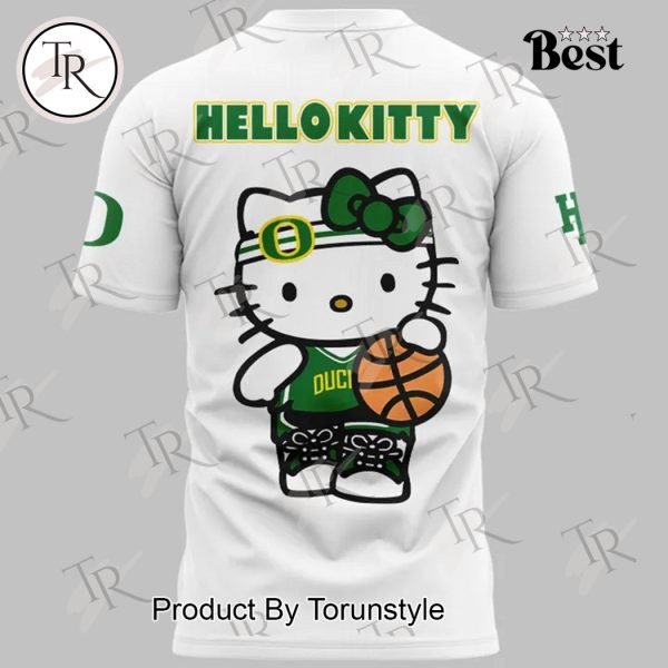 Oregon Ducks Women’s Basketball Hello Kitty Night New Edition 2025 Hoodie – White