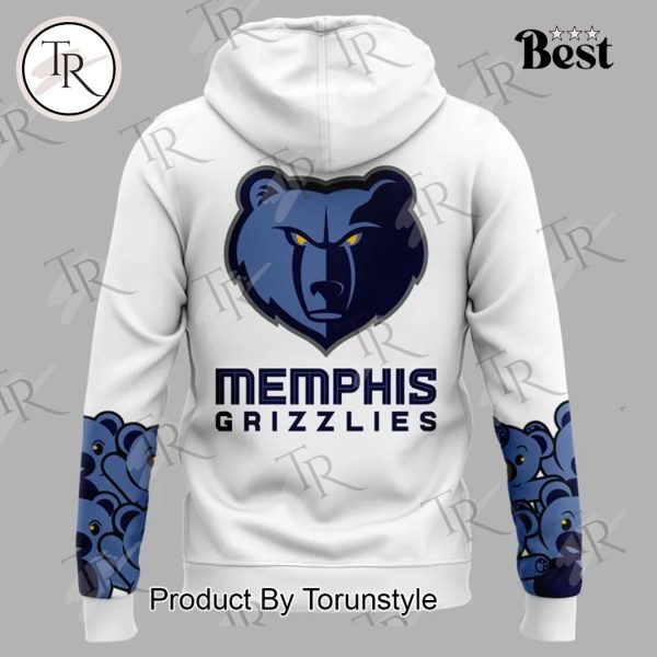 Memphis Grizzlies Teddy Bear Special Edition 2025 Hoodie – White