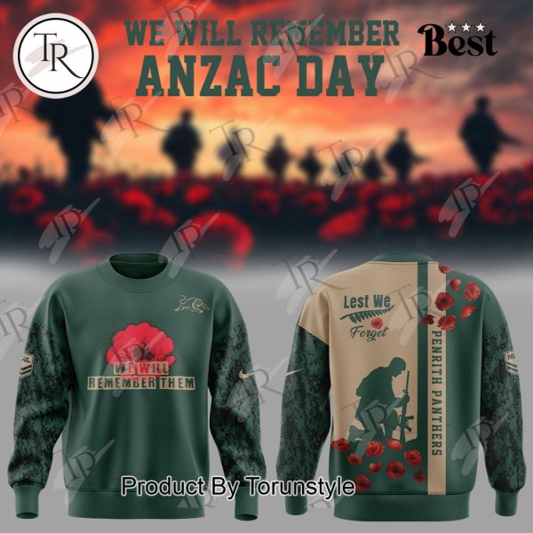 Penrith Panthers We Will Remember Anzac Day Hoodie