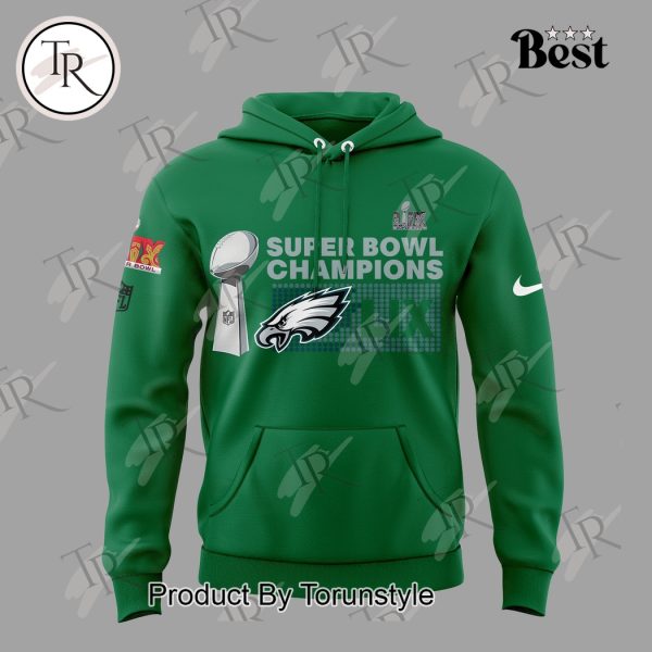 Philadelphia Eagles Super Bowl Champions LIX Champions “2 Times” Limited Edition Hoodie – Green