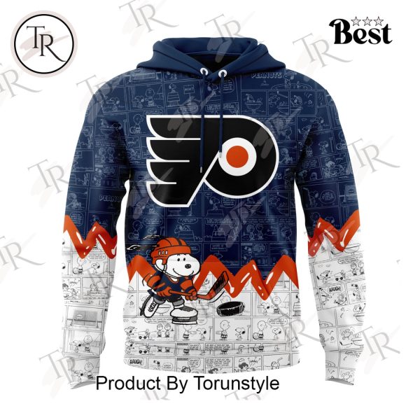 Philadelphia Flyers Peanuts Night 2025 75th Anniversary Hoodie – Blue