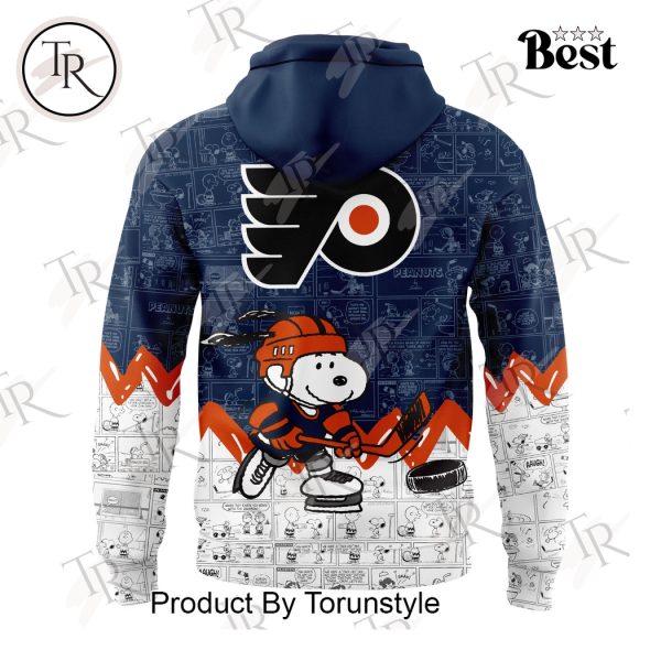 Philadelphia Flyers Peanuts Night 2025 75th Anniversary Hoodie – Blue