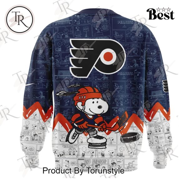 Philadelphia Flyers Peanuts Night 2025 75th Anniversary Hoodie – Blue