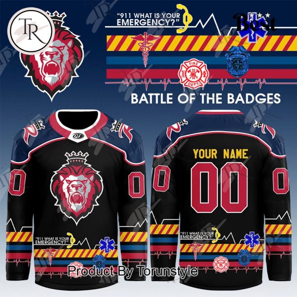 Reading Royals Battle Of The Badges 2025 Custom Name Hockey Jersey