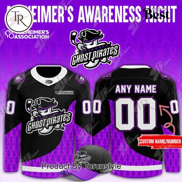 Savannah Ghost Pirates Alzheimer’s Awareness Night 2025 Custom Name Limited Edition Hockey Jersey