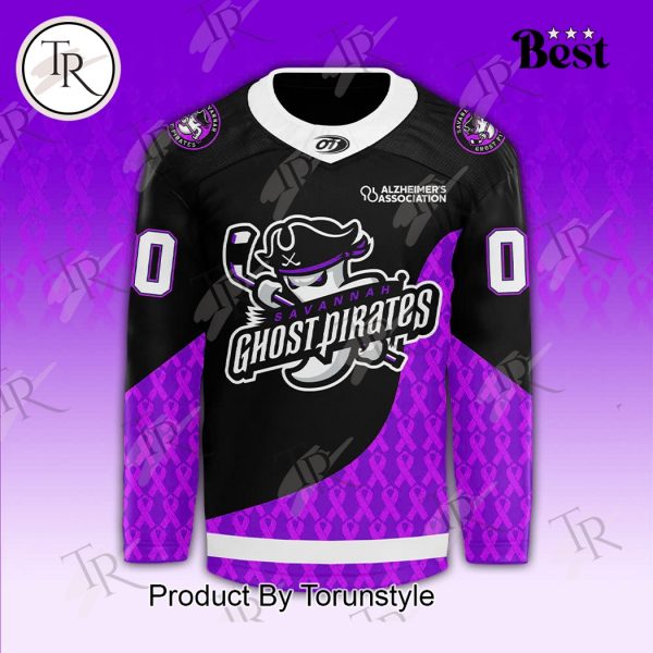 Savannah Ghost Pirates Alzheimer’s Awareness Night 2025 Custom Name Limited Edition Hockey Jersey