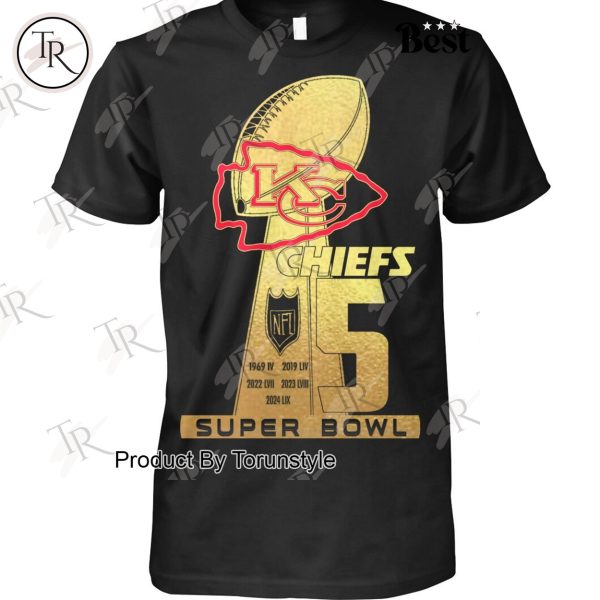 Kansas City Chiefs 5 Super Bowl T-Shirt