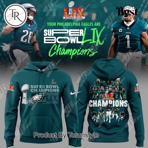 Super Bowl Champions 2025 LIX Philadelphia Eagles Special Edition Hoodie – Blue