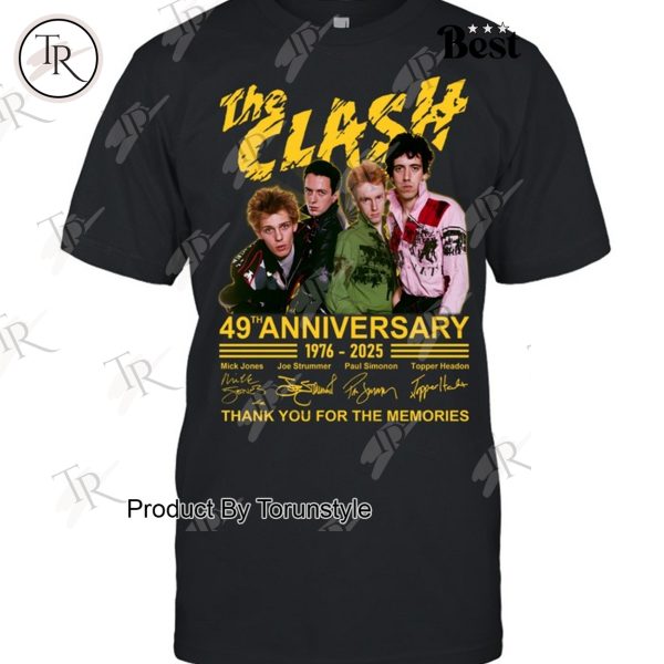 The Clash 49th Anniversary 1976-2025 Thank You For The Memories -T-Shirt