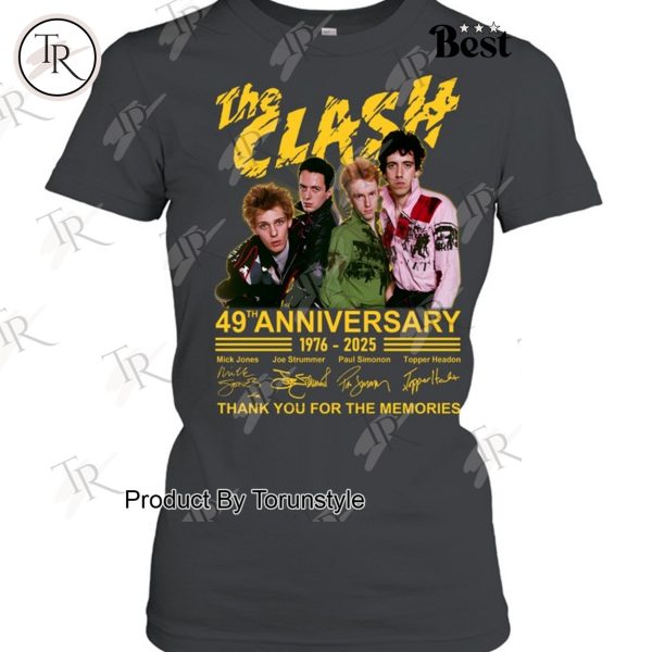 The Clash 49th Anniversary 1976-2025 Thank You For The Memories -T-Shirt