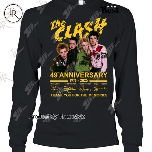 The Clash 49th Anniversary 1976-2025 Thank You For The Memories -T-Shirt