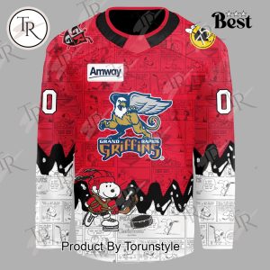 Grand Rapids Griffins Peanuts Night 2025 75th Anniversary Hockey Jersey