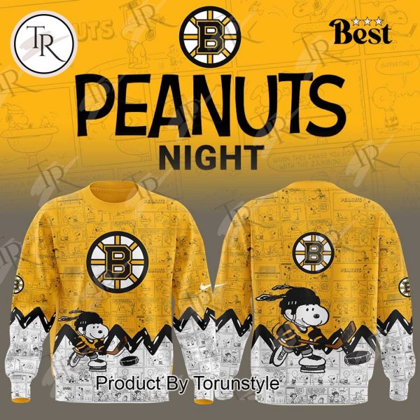 Boston Bruins Peanuts Night 2025 75th Anniversary Hoodie