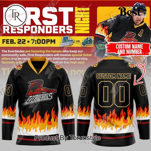 2025 Florida Everblades First Responders Night Custom Name Limited Edition Hockey Jersey