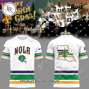 New Orleans Saints Happy Mardi Gras 2025 New Edition Hoodie