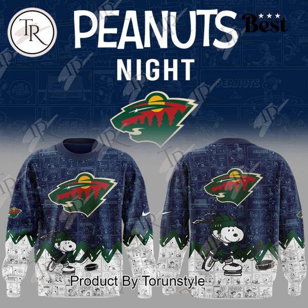 Minnesota Wild Peanuts Night 2025 75th Anniversary Hoodie – Blue