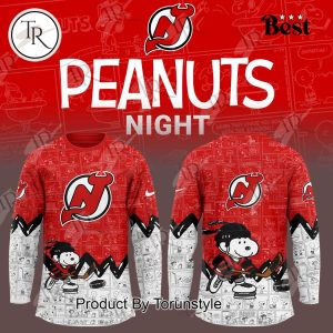 New Jersey Devils Peanuts Night 75th Anniversary Red Limited Edition Hockey Jersey