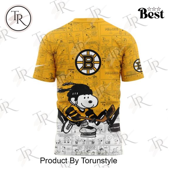 Boston Bruins Peanuts Night 2025 75th Anniversary Hoodie