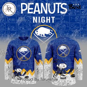 Buffalo Sabres Peanuts Night 75th Anniversary Hockey Jersey – Blue