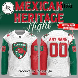 2025 Florida Panthers Mexican Heritage Night Custom Name Limited Edition Hockey Jersey