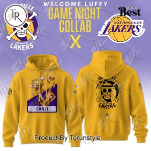 Los Angeles Lakers x One Piece 2025 Welcome Sanji Game Night Collab Hoodie