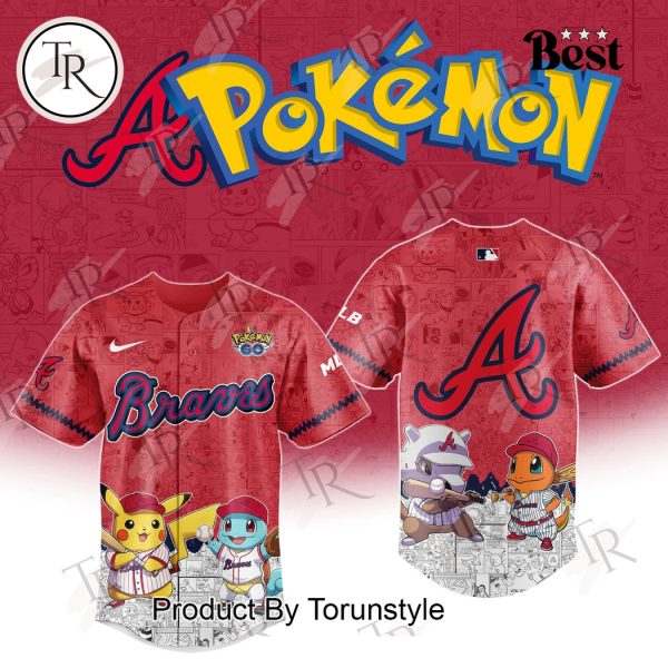 2025 Atlanta Braves Pokemon Go Special Edition Baseball Jersey