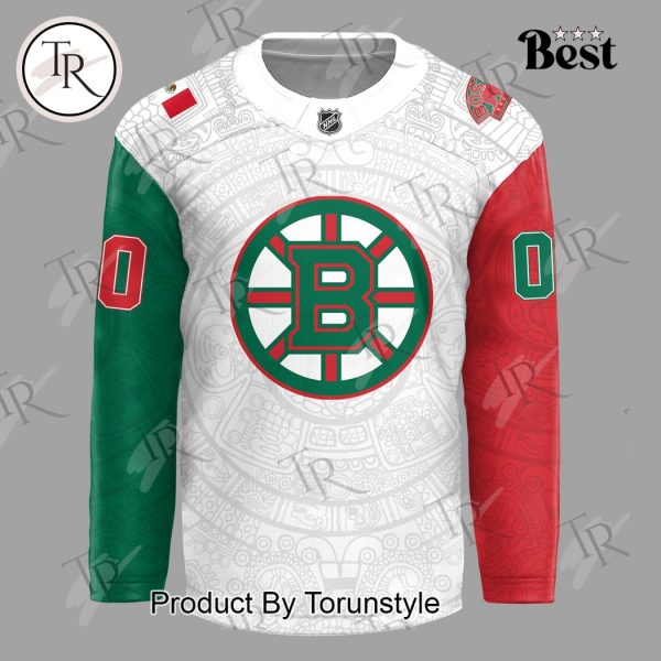 2025 Boston Bruins Mexican Heritage Night Custom Name Limited Edition Hockey Jersey