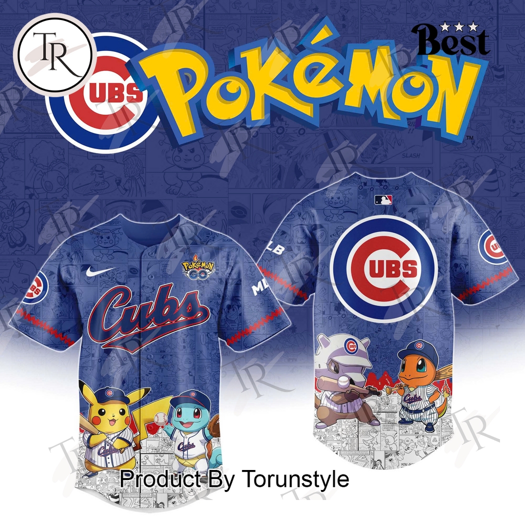 2025 Chicago Cubs Pokemon Go Special Edition Baseball Jersey 2025 Chicago Cubs Pokemon Go Special Edition Baseball Jersey