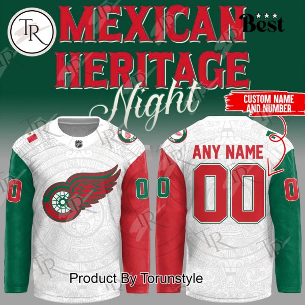 2025 Detroit Red Wings Mexican Heritage Night Custom Name Limited Edition Hockey Jersey